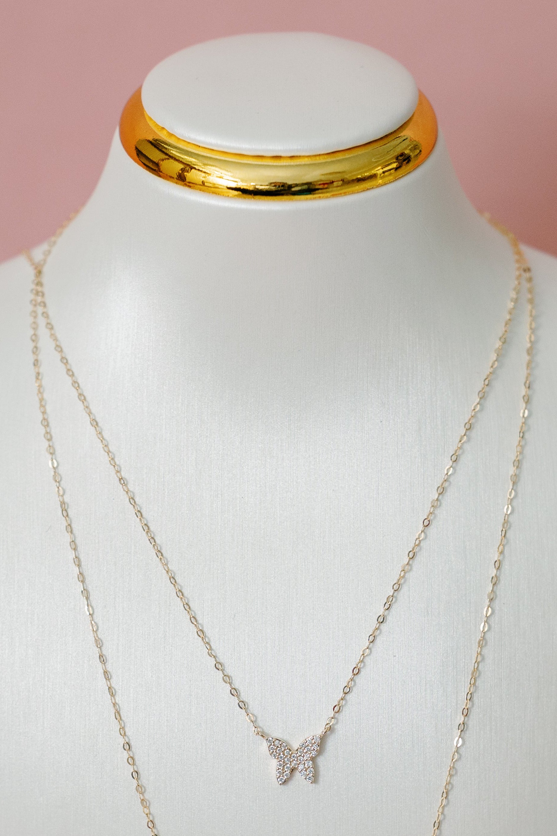Butterfly Necklace Diamond 14kt Gold