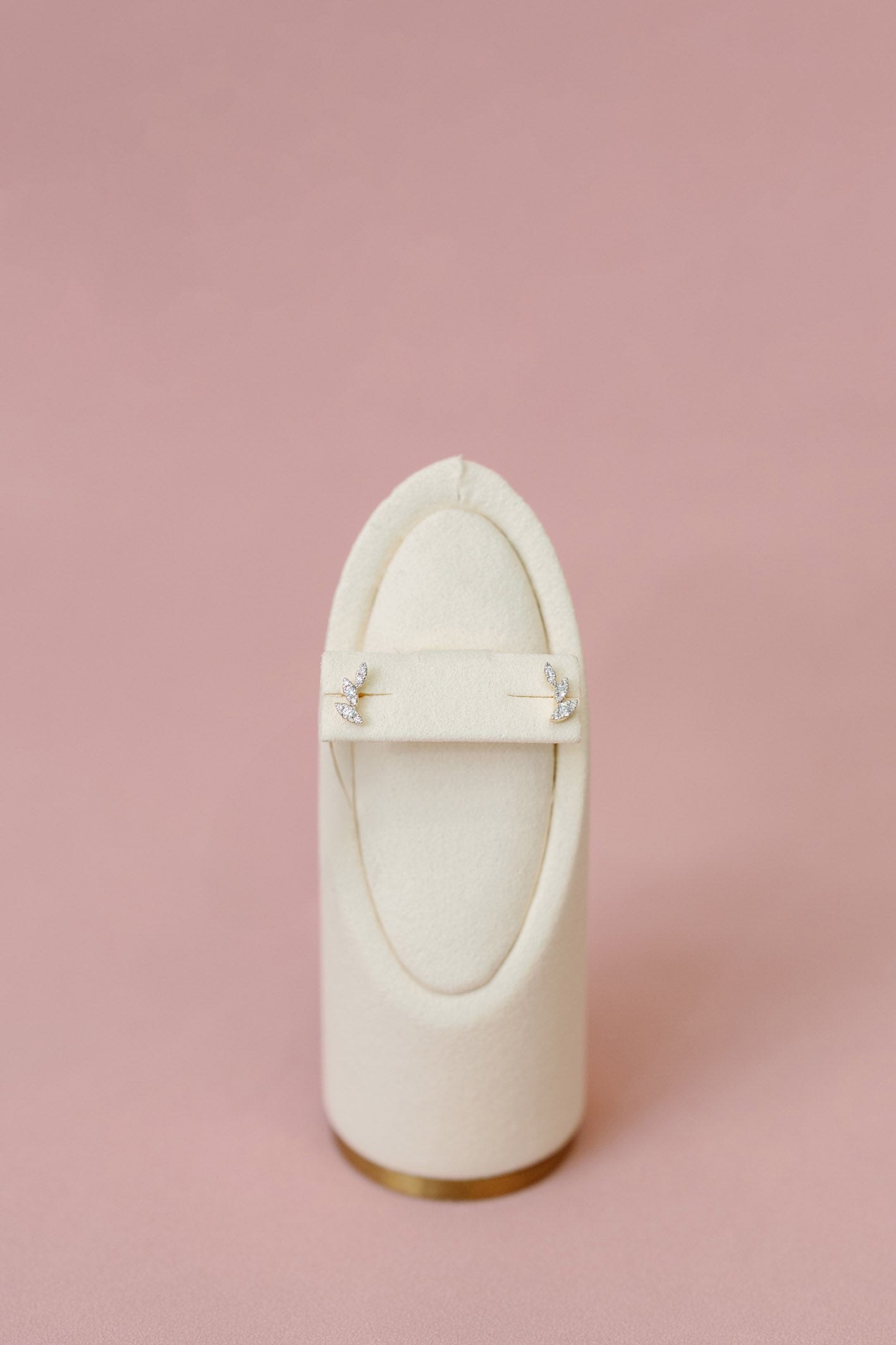 Diamond Leaf Stud Earring